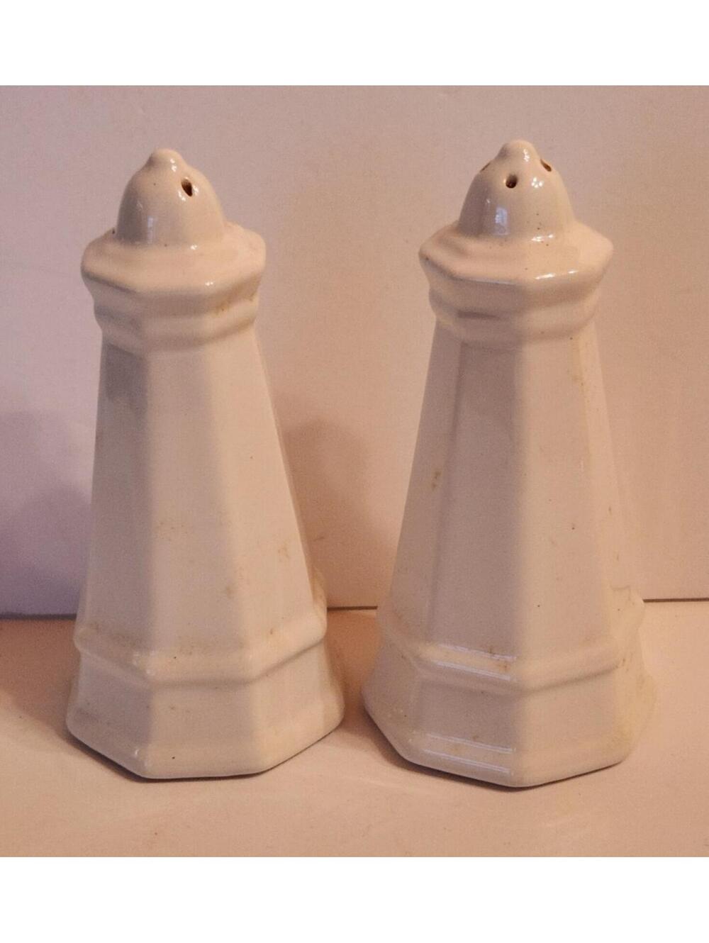 Pfaltzgraff Heritage Salt and Pepper Shakers White Ceramic Vintage